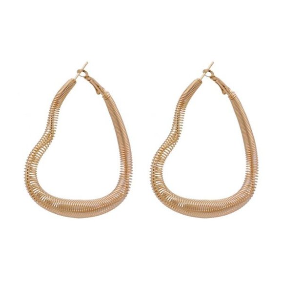 Beautiful Arrangements Special Heart Shape Wiry Silver Dangle Earrings - Picture 4 of 5